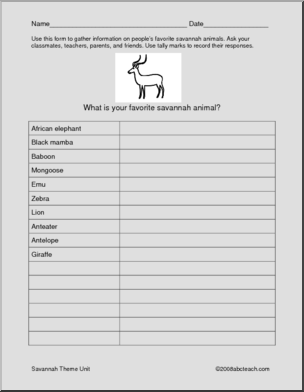 Favorite Savannah Animal Survey