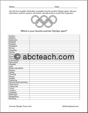 Favorite Summer Olympic Sports Clip Art