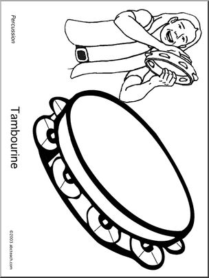 Coloring Page: Tambourine