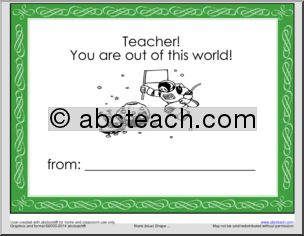 Certificate: Teacher Appreciation – Out of This World!