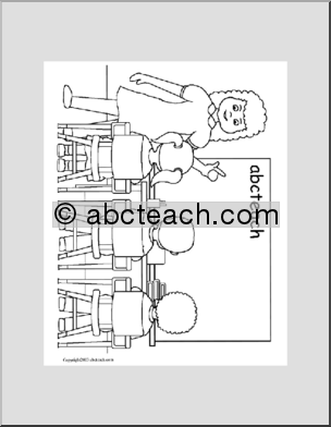 Coloring Page: Students in School