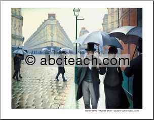French: PaintingÃ³Gustave Caillebotte, Rue de Paris, temps de pluie