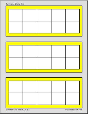 Ten Frame Set with Markers – Fair Theme (PreK-2) Math