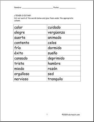 Spanish: Ã¸Tener o estar? (secundaria)
