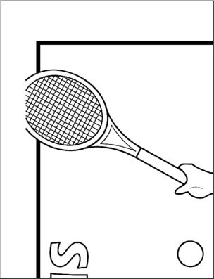 Large Poster: Sports – Tennis (b/w)