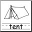 Clip Art: Basic Words: Tent B&W (poster)