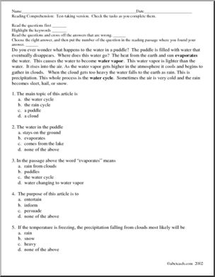 The Water Cycle (elementary)