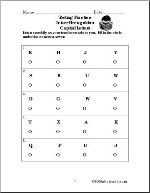 Testing Practice: Capital Letters (primary) | Abcteach