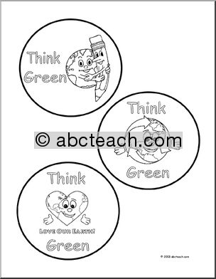 Badges: Think Green (b/w)