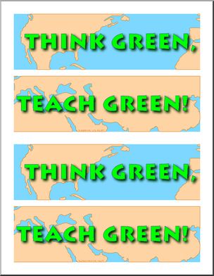 Clip Art: TGTG: Think Green Teach Green Banner 1 Color Print Page