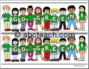 Bulletin Board Trim: Think Green Kids (color)