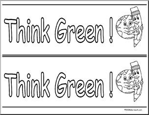 Bulletin Board Trim: Think Green! (b/w)