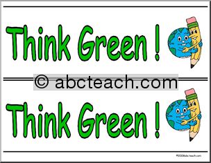 Bulletin Board Trim: Think Green! (color)
