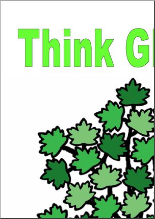 Large Poster: THINK GREEN! Plant a tree.