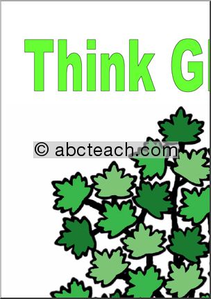Large Poster: THINK GREEN! Plant a tree.