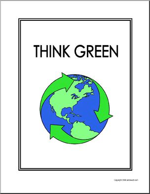 Portfolio Cover: Think Green (recycling Earth) – color