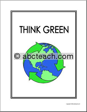 Portfolio Cover: Think Green (recycling Earth) – color