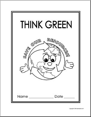 Report Cover: Think Green/ Save Our Resources (cute)