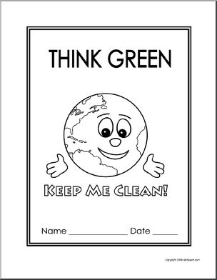 Report Cover: Think Green/ Keep Me Clean (cute)