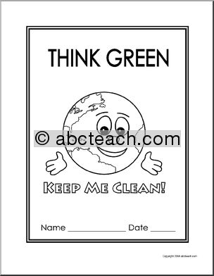 Report Cover: Think Green/ Keep Me Clean (cute)