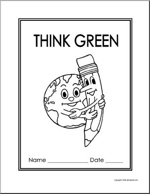 Report Cover: Think Green (pencil and Earth)