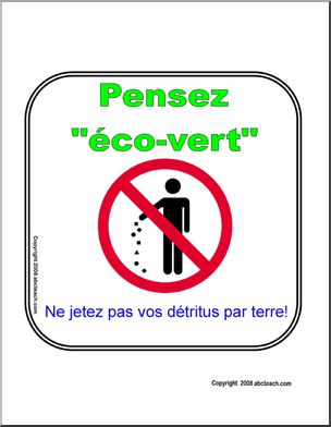 French: AfficheÃ³Ã¬Ne jetez pas vos dÃˆtritus par terre!Ã®