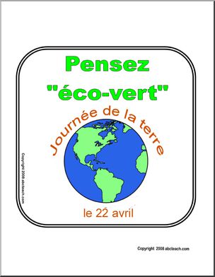 French: AfficheÃ³ JournÃˆe de la terre, le 22 avril