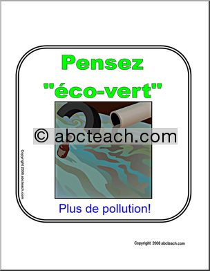 French: AfficheÃ³Ã¬Plus de pollution!Ã®