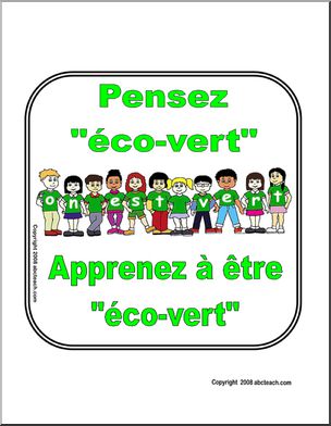 French: AfficheÃ³Ã¬Apprenez â€¡ Ãtre Ãˆco-vert!Ã®