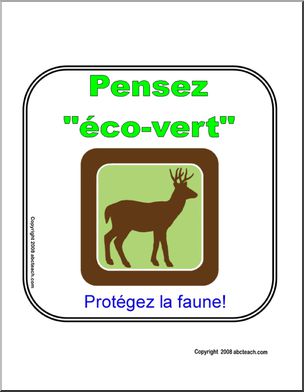 French: AfficheÃ³Ã¬ProtÃˆgez la faune!Ã®