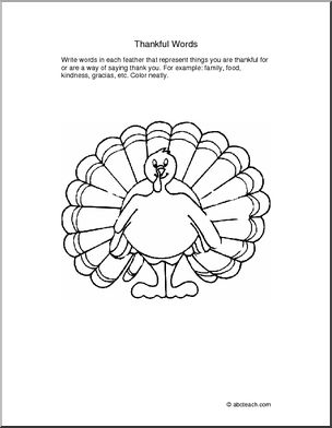 Coloring Page: Thanksgiving – Thankful Turkey