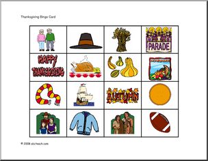 Bingo Cards: Thanksgiving (color)