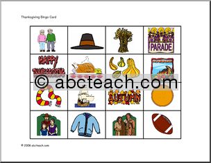 Bingo Cards: Thanksgiving (color)