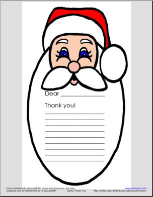 Thank You Card: Santa Theme with Lines