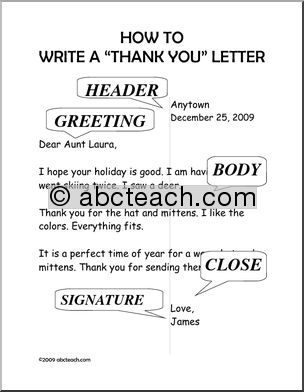 Poster: How to Write a “Thank You” Letter (primary)