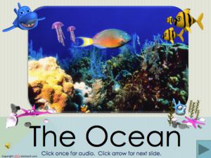 PowerPoint: Reading with Audio: “I see the ocean.” (pre-k/primary)