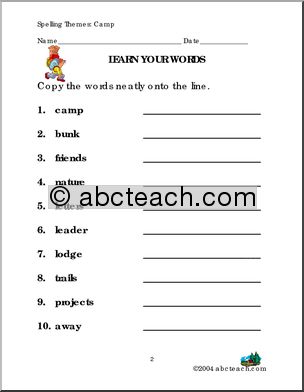 Camp (elementary) Spelling