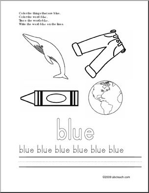 Trace and Color: Things That Are Blue