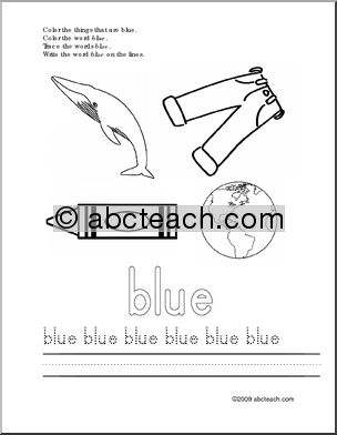 Trace and Color: Things That Are Blue
