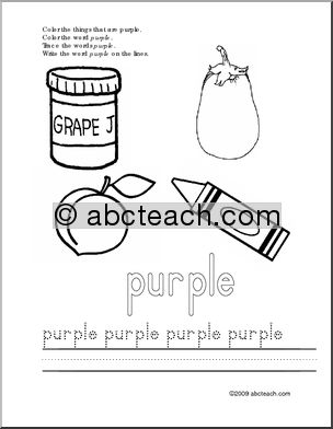 Trace and Color: Things That Are Purple