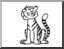 Clip Art: Basic Words: Tiger (coloring page)