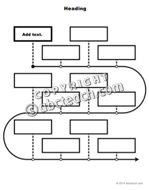 Graphic Organizer: Timeline – Serpentine with 12 Events (type-in)