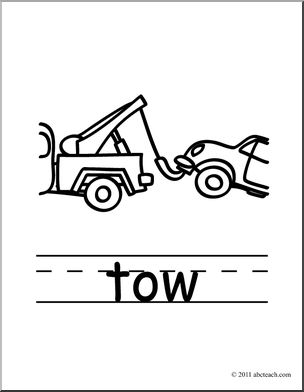 Clip Art: Basic Words: Tow B&W (poster)