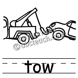 Clip Art: Basic Words: Tow B&W (poster)