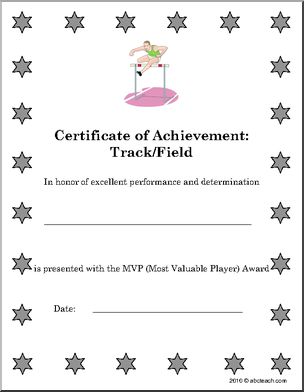 Sports Certificates: Track/Field