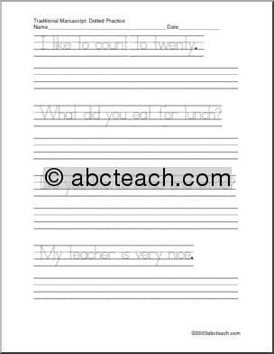 Handwriting Practice: Sentences – Manuscript (ZB-Style Font)
