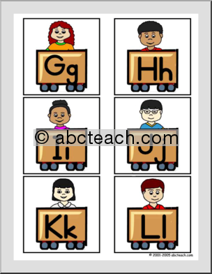 Bulletin Board Trim – Train Kids – Alphabet Set (large)