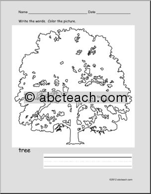 Write and Color “tree” (ESL)