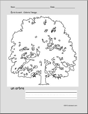 French: Colorie/Ãˆcris–un arbre