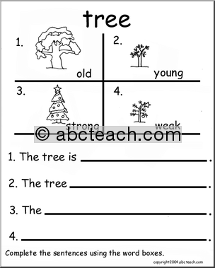 Beginning Writing Practice, Set 16a (tree)